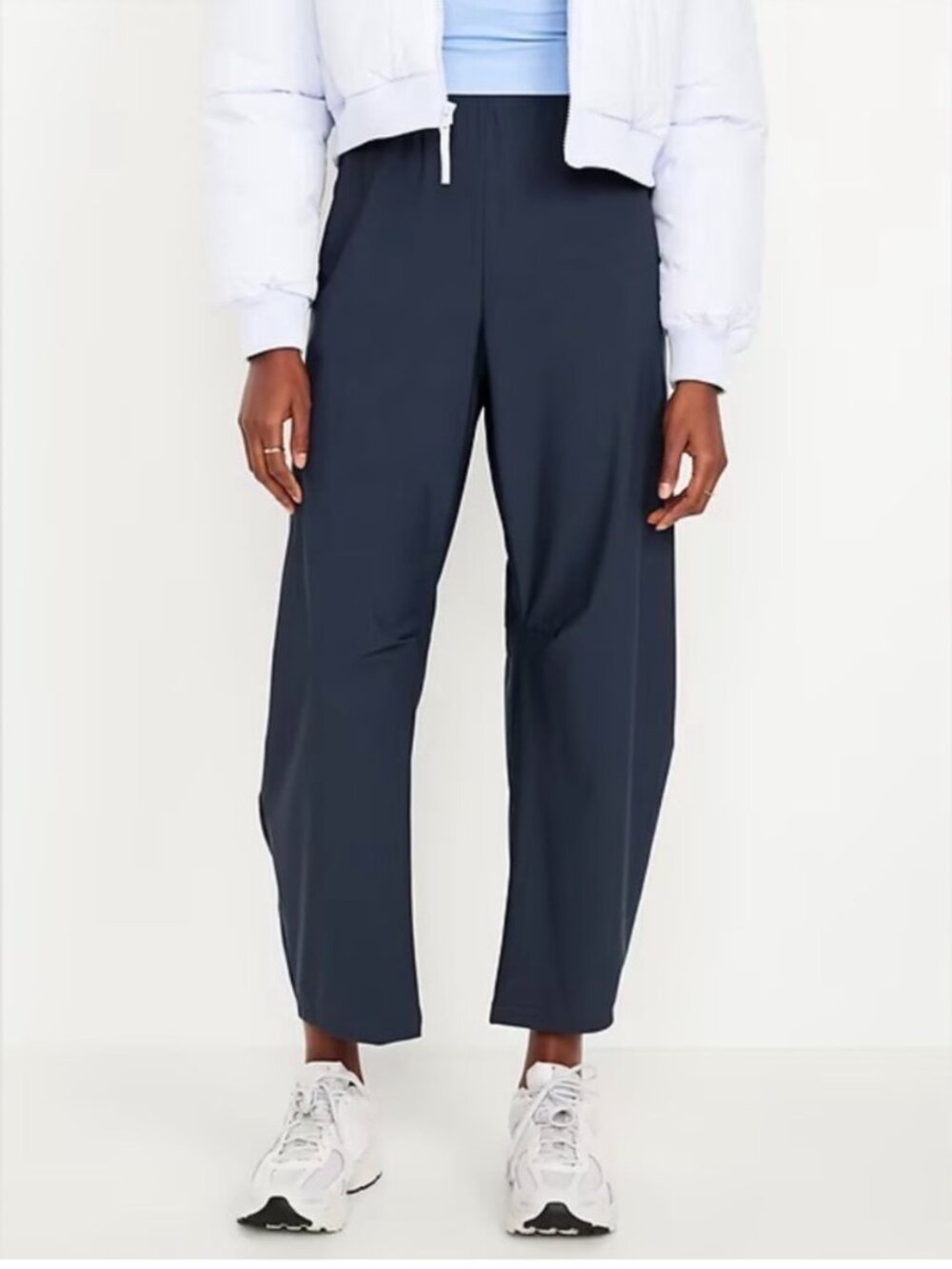Old Navy High-Waisted SleekTech Barrel Ankle Pants Dusk Navy S Petite NWT